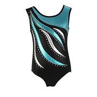 ESHOO One-Piece Sleeveless Dancing Gymnastics Leotards for Girls Blue