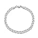 Amberta 925 Sterling Silver 4.5 mm Chunky Double Curb Chain Bracelet Size 7