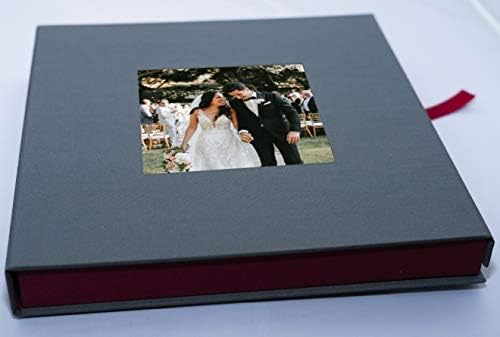 Caja Álbum Tela Gris Granate 28x28cm: Amazon.es: Hogar