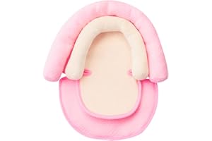 AIPINQI Baby Head Support for Car Seats, 2-in-1 Toddler CarSeat headrest Insert Cushion Soft Head Support Pillow Cushion for Newborn, Pink