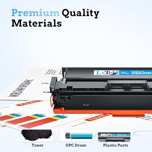 LxTek 219A W2190A 3302FDW Toner with Chip Compatible for HP 219A 219X for Color LaserJet Pro MFP 3302FDWG 3302FDW 3302SDW 3302FDN 3302FDNG 3302SDWG 3202DN W2190A (Black Cyan Yellow Magenta 4 Pack)