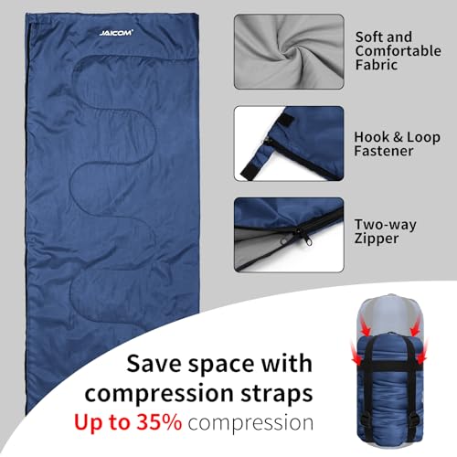 JAICOM Ultralight Sleeping Bag - Compact Down Single Camping & Hiking Sleeping Bags for Adults and Children