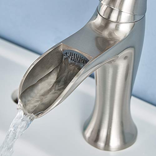 2 Commercial+Stainless+Waterfall+Bathroom+Lavatory