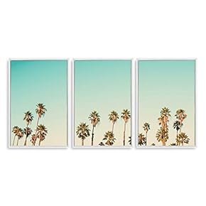 3 Piece Framed Canvas Wall Art for Living Room, Bedroom Vintage Tropical Palm Trees Canvas Prints for Modern Home Decoration Ready to Hang - 16"x24"x3 Panels