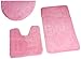 Dainty Home 3-Piece Bath Set with Rug/Contour/Lid Cover, Rose