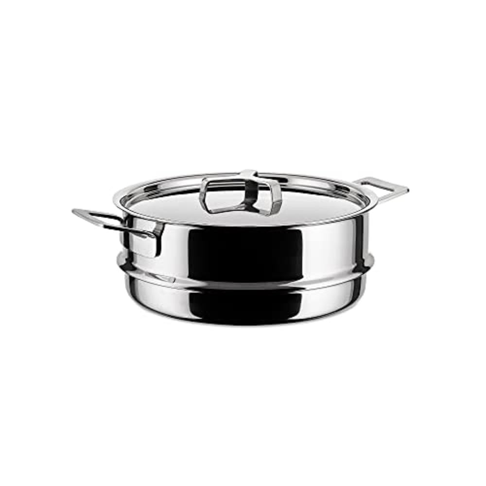 A di Alessi Pots&Pans Steamer Basket, (AJM307),6.5 x 30.5 x 24 cm, Polished Silver