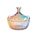 SOCOSY Royal Rainbow Candy Shape Clear Glass Apothecary Jar Candy Jar Wedding Candy Buffet Jars Food Jar with Lid (10oz/27oz)