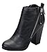 Breckelle's Women's Asymmetrical Zipper Chunky Heel Moto Bootie