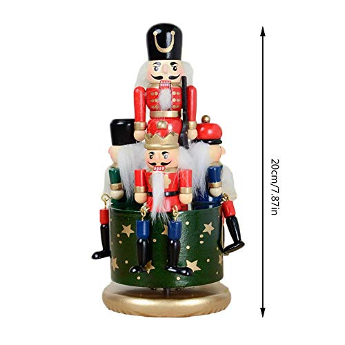 Owlhouse Wooden Nutcracker Doll, Decorative Christmas Ornament Crafts Puppets Music Box Holiday Decoration, Handmade Wood Handicraft Gift for Party Home Decoration Desktop Decor, A Good Gift