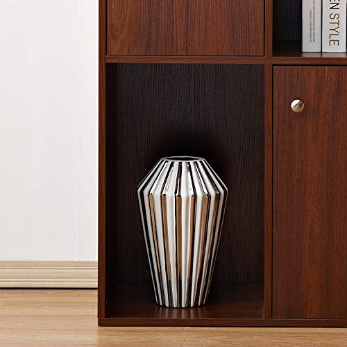 image for DlandHome Bookcase, 2-Door & 2-Cube, Modern Floor Utility Storage Cabi