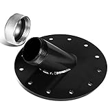 45-Degree 12-Bolt Stainless Steel Fuel Cell Gas Tank Filler Neck+Aluminum Cap (Black)