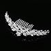 PIXNOR Crystal Rhinestones Crown Tiara Headband with Comb - Great for Wedding Bridal Bridesmaid Prom (Silver) (Silver)
