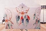 Ruili Inc Teens Plush Throw Blankets 3D Dreamcatcher Print Weighted Super Soft Microfiber Hooded Blanket for Adults Children Fluffy Thick Wearable Blanket (60 x 79 inch)