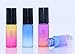 Wresty 5ml Rainbow Gradient Color Glass Essential Oil Roller Bottles - 20 Pack Empty Aromatherapy Perfume Rollerball Vials, Refillable Sample Roll On, Opener and Dropper Included