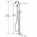 Zovajonia Brushed Nickel Floor Mounted Bathtun Filler Shower Faucets Set Free Standing Single Handle Tub Mixer Taps with Hand Shower
