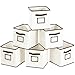 MaidMAX Foldable Storage Cubes with Label Holders, Set of 6 Collapsible Storage Bins Cloth Organizers Drawers Containers with Dual Handles for Shelves, Closet, Nursery Organization