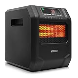 LIFE SMART 6 Quartz Elements Infrared Space Heater with LED Digital Display Screen, Fast Heating with Remote Control and Timer, Thermostat control system with Tip-Over and Overheat Protection for Home