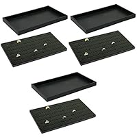 CuteBox 3 Sets of 72 Slot Black Jewelry Travel Ring Insert Foam & Stackable Tray Set