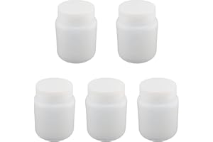 Bettomshin 5Pcs 300ml PE Plastic(Food Grade) Bottles, Wide Mouth Lab Reagent Bottle, Liquid/Solid Sample Seal Sample Storage Container with Graduated Scale