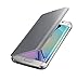Galaxy S7 Edge Case, Acessorz Fashion Luxury Glossy Mirror Clear View Smart Date/Time Premium [Hyperbolic Mirror] PC Wallet Flip Case Cover for Samsung Galaxy S7 Edge (Silver)
