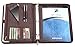 Professional Executive Business Padfolio Portfolio Case with 3 Ring Binder - PU Leather Resume & Document Organizer with 10.1 inch Tablet Sleeve, Zipper, Premium Paper Pad – Almond Brown
