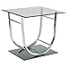 Coaster Home Furnishings - Danville - Square U-Shaped End Table with Electroplated Metal Frame, Glass Top and Mirrored Base - Living Room - 26-Inch - Chrome - 704987