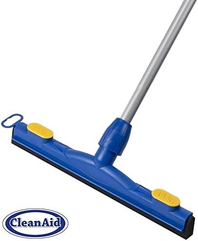 CleanAid - FLEX-45 Floor Squeegee/Hygiene Water Squeegee 45 cm wide with Extra-Long Handle 160 cm