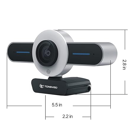 4K AI Webcam With Mic & Speaker - Auto Framing, Wide Angle, Plug & Play For Zoom, Teams (Conference Room Camera)