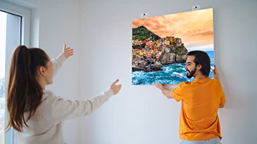 Puzzle Saver Sheets - 18 Peel & Stick, No Stress & No Mess, Clear Sticker Sheets with 6 Adhesive Hangers & 1 Scraper