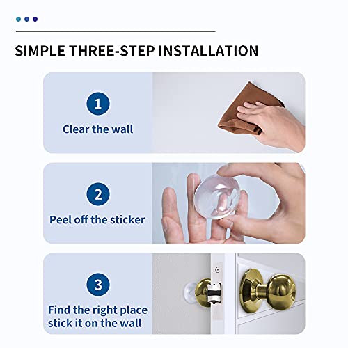 12pcs Clear Silicone Door Knob Wall Protectors - Self Adhesive Bumpers For Noise Reduction