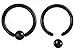 14g 11mm Black Surgical Steel Captive Bead Body Piercing Hoops (2pcs)
