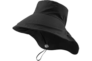 PEECABE Foldable Women Sun Hat UV Protection Womens Wide Brim Hats with Neck Flap Ponytail Hat Beach Fishing Cap Waterproof