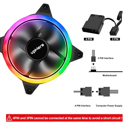upHere-120mm-Colorido-LED-Ventilador-de-PC-Ventilador-para-Ordenador-Silencioso-Paquete-de-3F03CF