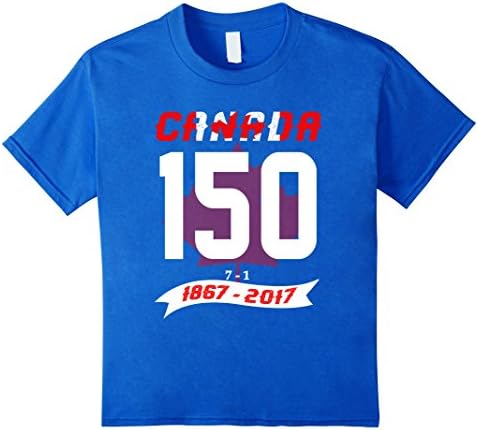 Kids Memorial's Day Canada Flags 150 Year Cool and Refreshing TS 4 Royal Blue