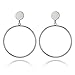 Cyntan Statement Large Hoop Dangle Drop Earrings For Women Girls Gold Tone (Silver # 1)