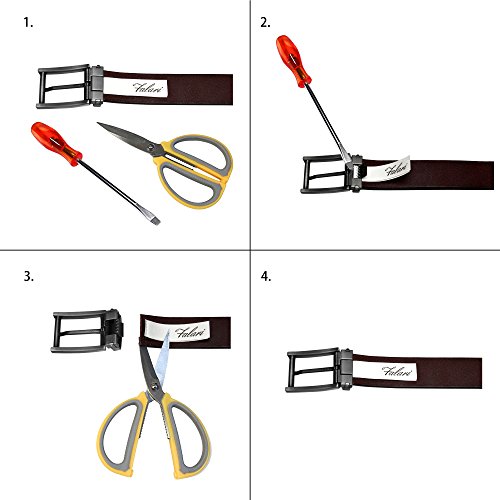 Falari Men's Classic Dress Belt Genuine Leather Belt Enclosed in a Gift Box Brown 9021-BN-S