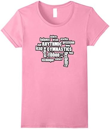 Womens Rhythmic Gymnast Words T-Shirt Large Pink
