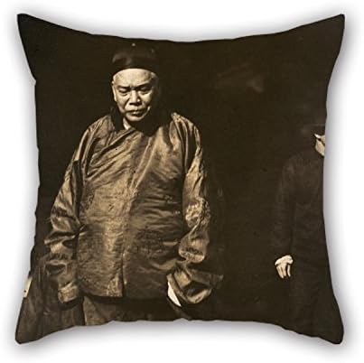 Uloveme 20 X 20 Inches / 50 By 50 Cm Oil Painting Arnold Genthe - Merchant And Body Guard, Old Chinatown, San Francisco Throw Pillow Covers ,2 Sides Ornament And Gift To Bar Seat,gril Friend,bar,val
