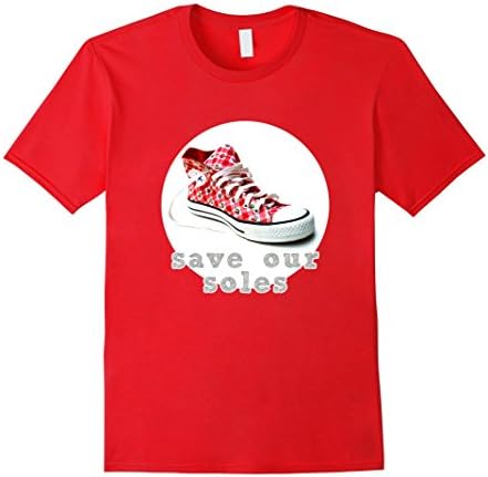 Men's Kult Sneaker T-Shirt - Get your Kicks "save our soles" Tee Small Red