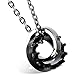 Flongo Men's Womens 2PCS Stainelss Steel Simple Queen King Crown CZ Valentine Pendant Necklace