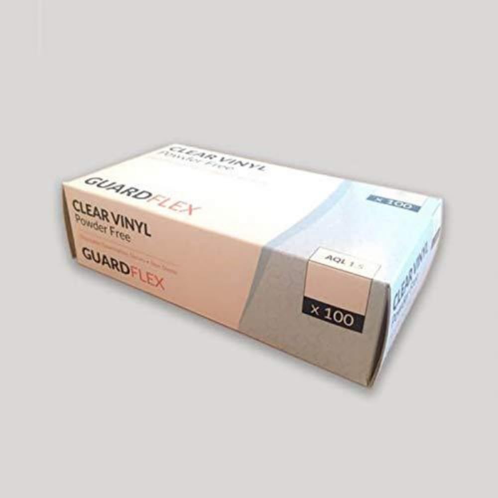 Guardflex Powder Free Vinyl Gloves - Small - Box Of 100