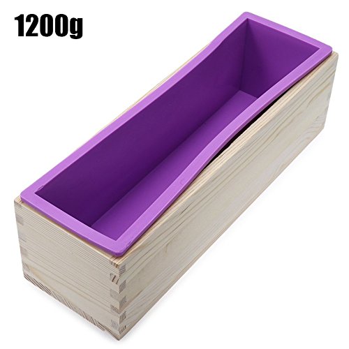 Stone Wordd Mold Silicone Eco-Friendly 1200/900g Rectangle Silicone Soap Loaf Mold Wooden Box DIY Making Tools for Making Loaf Swirl Soap 4