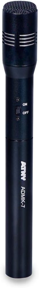 ATNY ADMK7 Supercardioid Dynamic Instrument Microphone - Pro 7-Piece Wired Dynamic Drum Mic Kit - Kick Bass, Tom - Snare & Cymbals Microphone Set (7-Piece Wired Dynamic Drum Mic Kit, Black): Home Audio & Theater