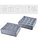 YOMFUN Socks Organizers Underwear Drawer Organizer, Foldable Cloth Dresser Organizer for Socks,Ties,Underwear,Tank Tops,Baby T-Shirt-Shorts,Belts,Small Stuff,Set of 2 (Gray)