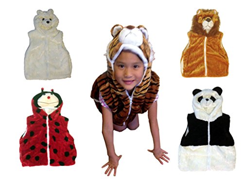 Fashion Vest with Animal Hoodie for Kids - Dress Up Costume - Pretend Play