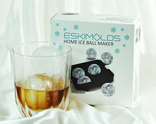 Eskimolds Ice Ball Maker - Food Grade Silicone Ice Mold Tray 4 x 2.5 Inch for Whisky