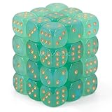 Chessex Borealis 12mm d6 Light Green/Gold Luminary