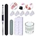 CoulorButtons Quick Building Poly Builder UV Gel Tools Kit -Finger Extension Tips Mold, 5Pcs Plastic Finger Clip, Cuticle Pusher Buffer File, Brush and Container DIY Poly Quick Gel Starter Set