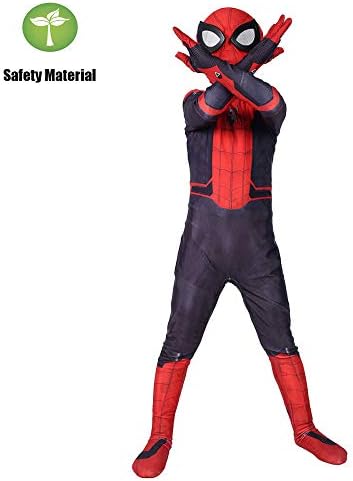 RNGNBKLS Child Spiderman Cosplay Costume Halloween Carnival Masquerade Party Props Fancy Dress 3D Printing Spandex Suit Suitable For 3-10 Years Old,Child-L