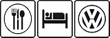 eat sleep Volkswagen VW GTI GLI beetle bus golf window sticker vinyl decal
